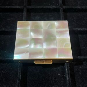 Vintage mid-century mother of pearl compact mirror SF Co Fifth Ave